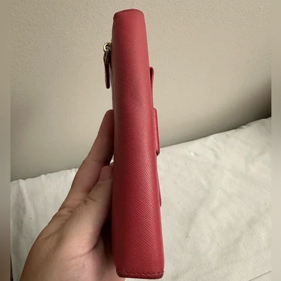 Prada Pink Saffiano Bow Continental Wallet - Picture 6 of 13